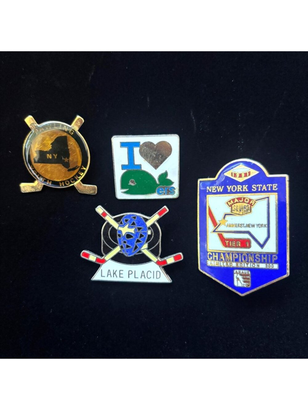 Vintage Pins NY Hockey Lot Lake Placid Whalers Rare Ltd Ed 1991 Championship